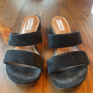 Steve Madden suede slide sandals black style “Irenee” size 9